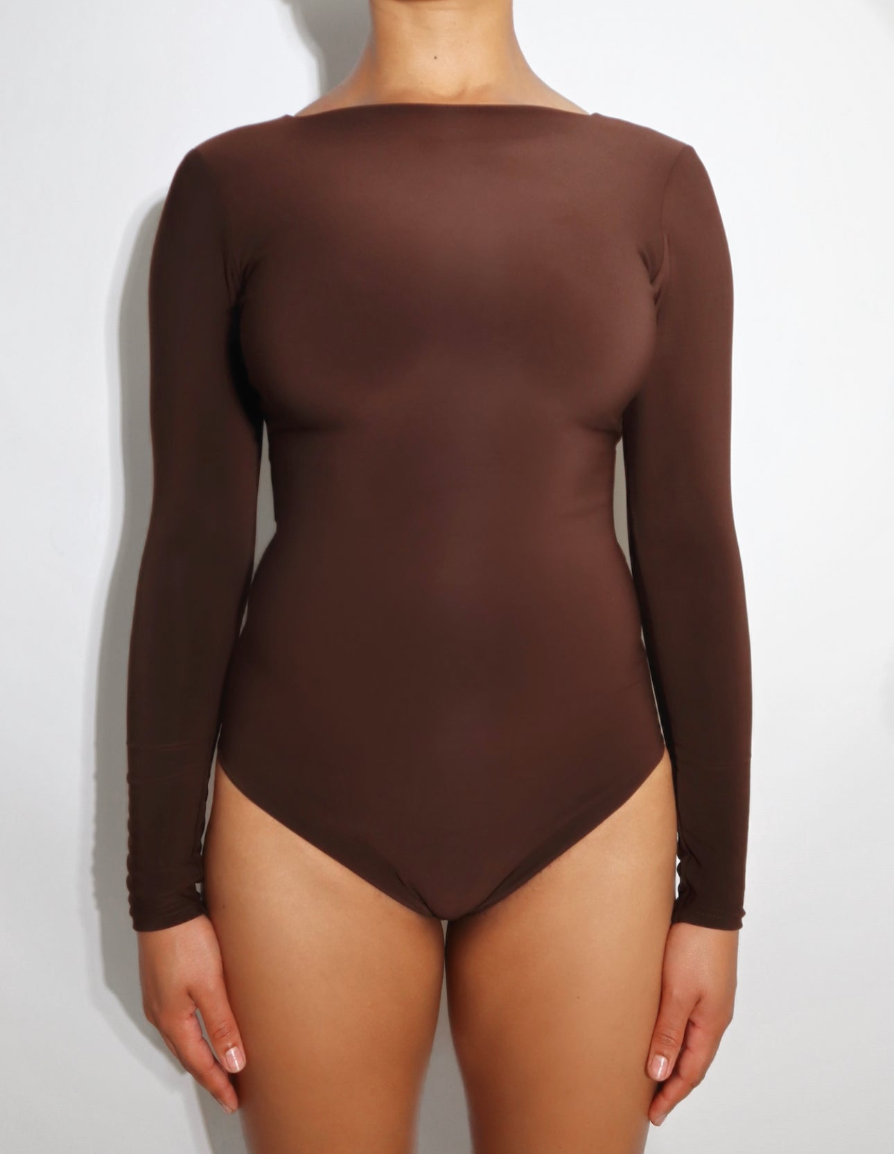 Long Sleeve Round Neck 'Enya' Bodysuit with Zip