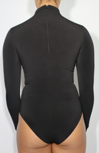 High Neck Long Sleeve 'Helena' Bodysuit with Zip