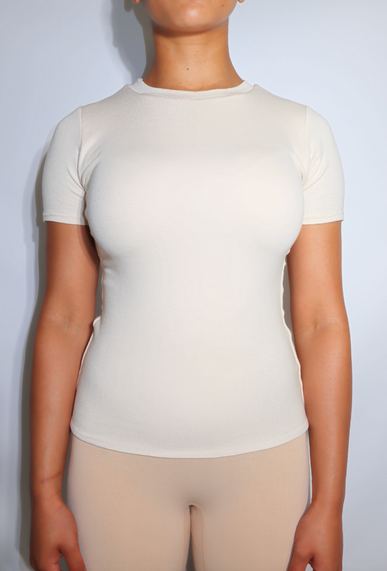 Luxe Ribbed Knit ‘Lauren’ Top - Coconut Ivory