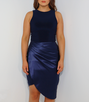 Ruched Flattering Skirt- Royal Blue