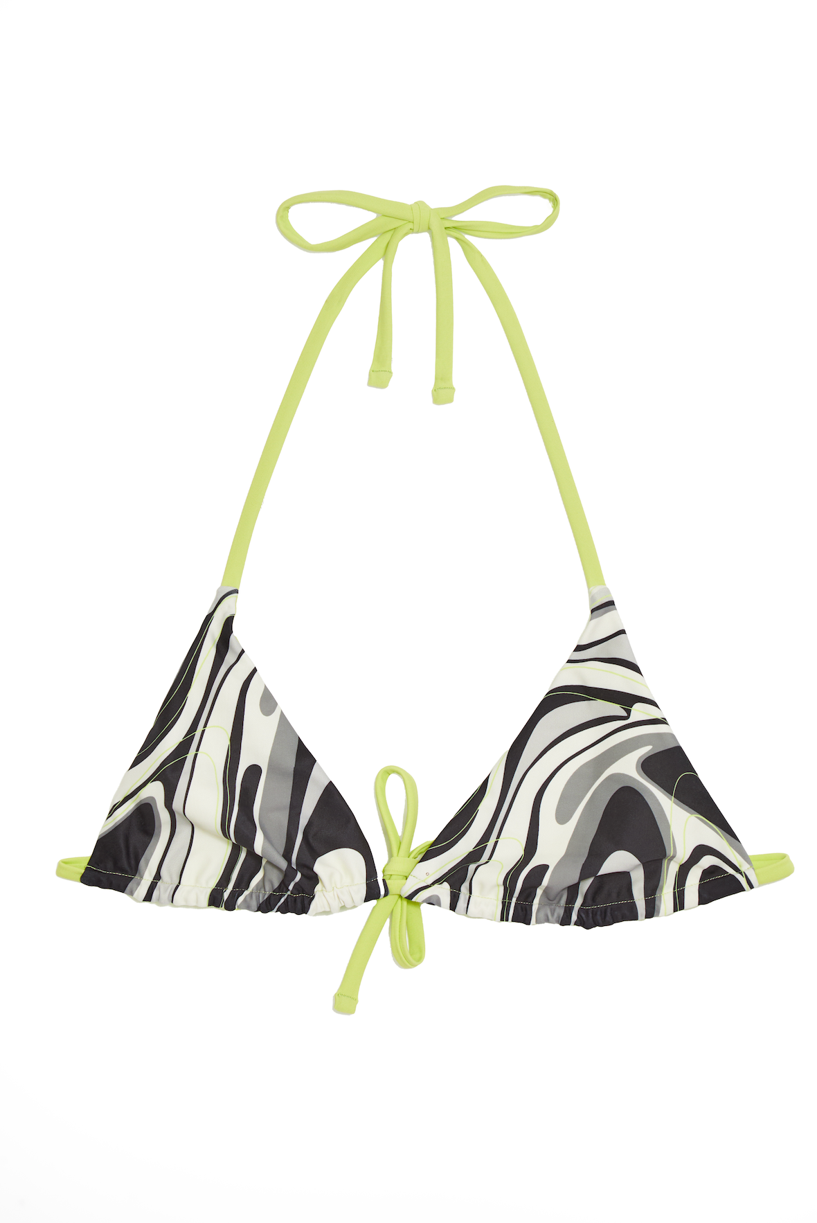 Triangle Halter Neck Reversible Abstract Bikini Top