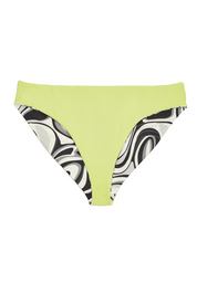 Hipster/Low-Rise Full-Coverage Reversible Abstract Bikini Bottoms