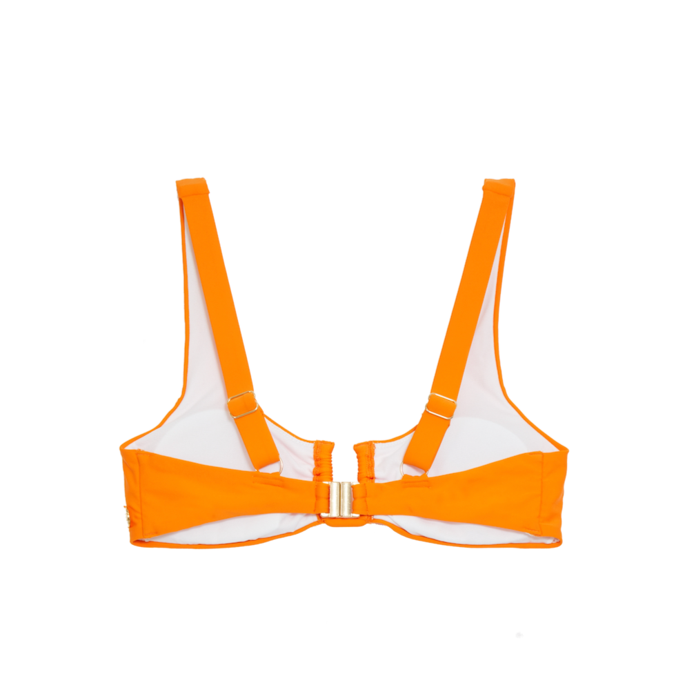 Balconette U-Front Bikini Top in Orange