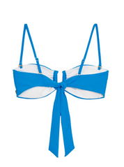 Bandeau U- Front Removable Strap Bikini Top in Ibiza Blue