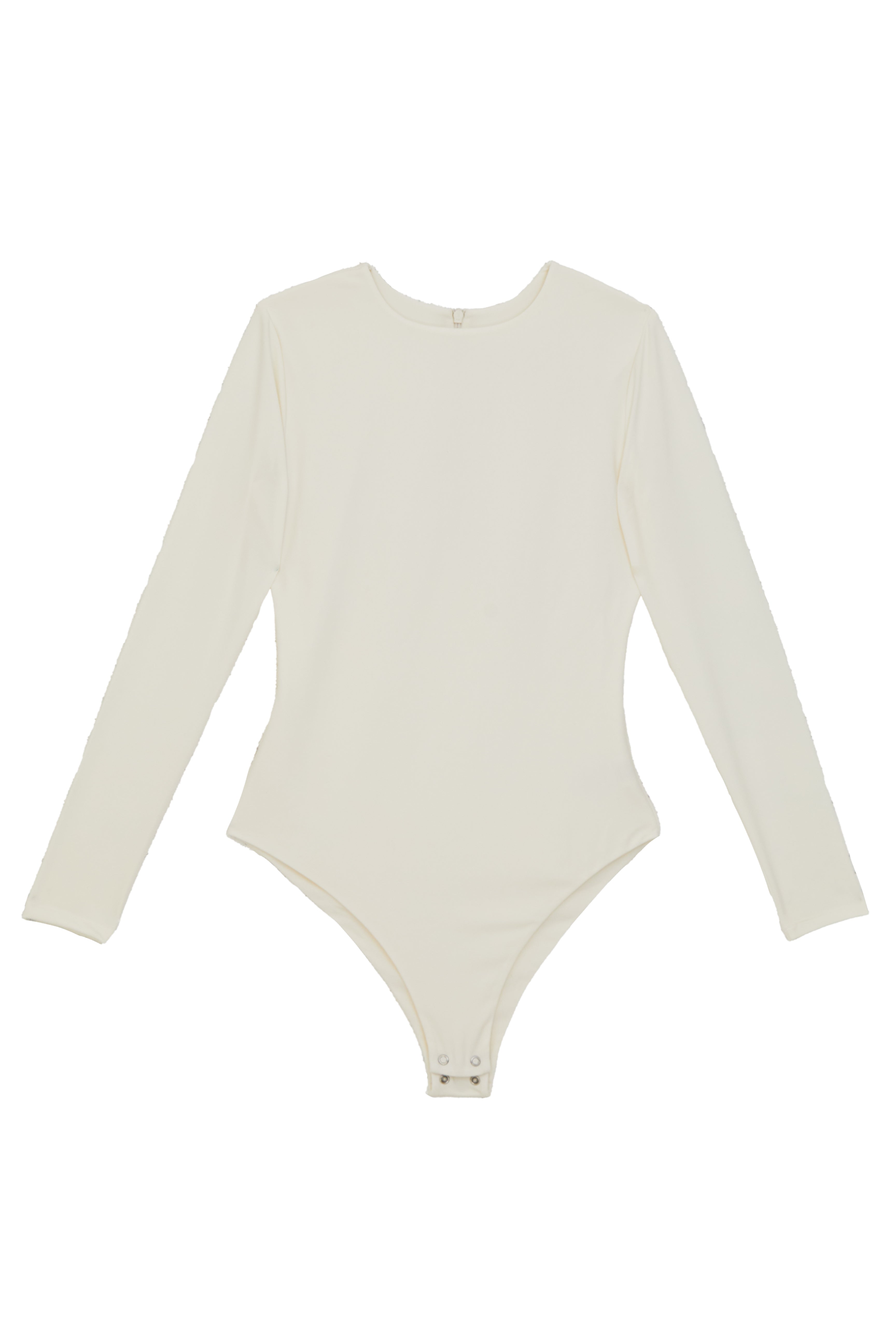 Long Sleeve Crew Neck 'Yas' Bodysuit - Coconut