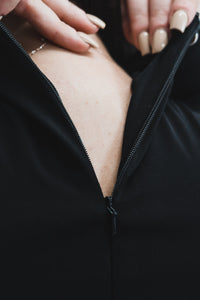Long Sleeve Round Neck 'Enya' Bodysuit with Zip